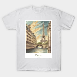 Art Deco Paris France - Vintage Retro Poster T-Shirt